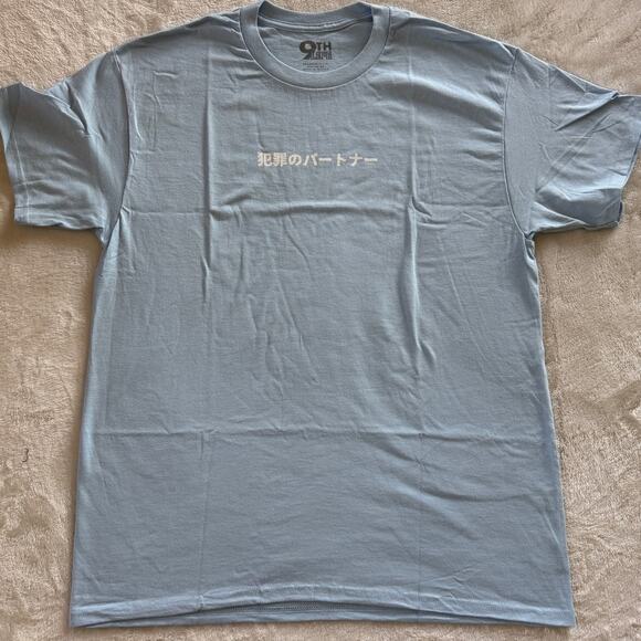 9th Life Wanted Graphic Light Blue T-Shirt Men's Unisex L - Picture 2 of 7